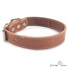 Collar Piel Funda Antiparasitaria Hebilla Rulo Caramelo 2