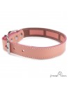 Collar Piel Funda Antiparasitaria Hebilla Rulo Rosa Palo 3