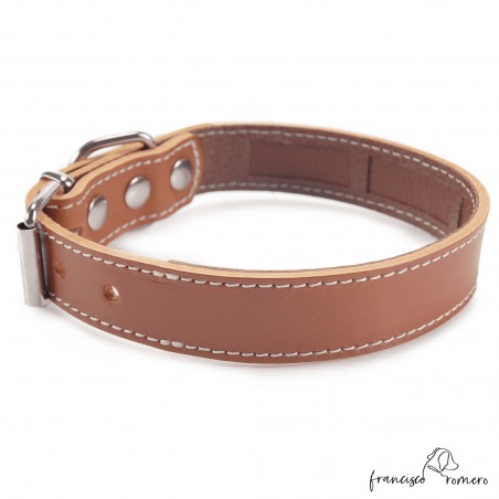 Collar Piel Funda Antiparasitaria Hebilla Rulo Caramelo 3