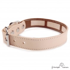 Collar Piel Funda Antiparasitaria Hebilla Rulo Natural 2 2