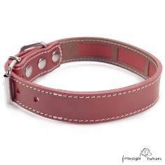 Collar Piel Funda Antiparasitaria Hebilla Rulo Burdeos 2 2