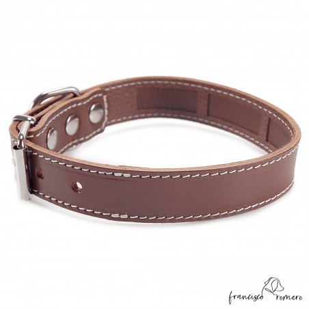 Collar Piel Funda Antiparasitaria Hebilla Rulo Chocolate 3