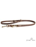 Correa Multiposicional Piel Engrasada Oro Viejo para perros