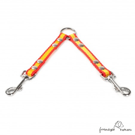Amarre dos perros Nylon España ancho 1,5 cm