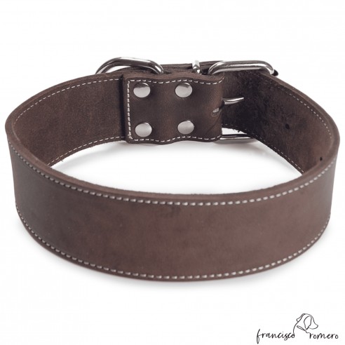 Collar piel para razas grandes Marrón