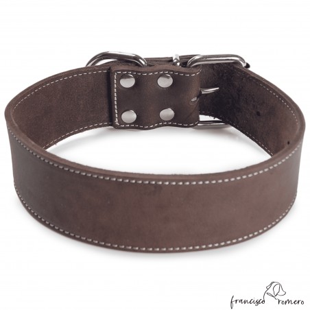 Collar piel para razas grandes Marrón