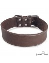 Collar piel para perros de raza grande Marrón