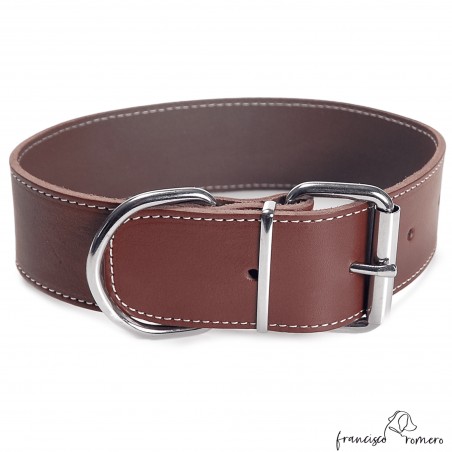 Collar piel para razas grandes Chocolate