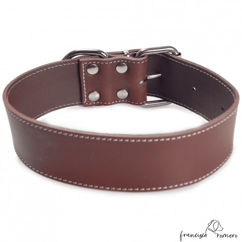 Collar piel para razas grandes Chocolate