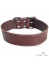 Collar piel para perros de raza grande Chocolate