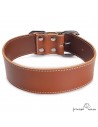 Collar piel para perros de raza grande Caramelo