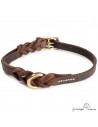 Collar Piel Doble Trenzado 1,3 cm Latón