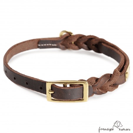 Collar Piel Doble Trenzado 1,3 cm Latón Personalizado