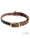 Collar Piel Doble Trenzado 1,3 cm Latón Personalizado