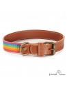 Collar Piel Arco Iris para perros Personalizado