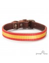 Collar Piel Bandera España para perros
