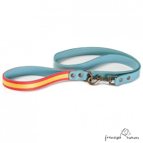 Correa Piel Bandera España para perros
