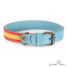 Collar Piel Bandera España...