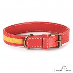 Collar Piel Bandera España...