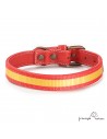 Collar Piel Bandera España Rojo para perros