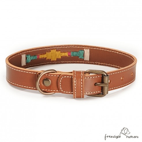 Collar para perro Piel Bordado...