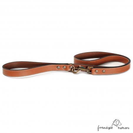 Correa Paseo Piel Bordado Argentino Caramelo