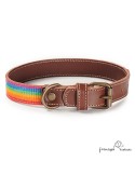 Collar Piel Arco Iris Chocolate para perros