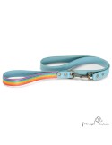 Correa Piel Arco Iris Celeste para perros
