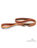 Correa Piel Arco Iris Caramelo para perros