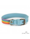 Collar Piel Arco Iris Celeste para perros Personalizado