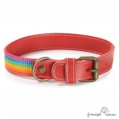 Collar Piel Arco Iris Rojo... 2
