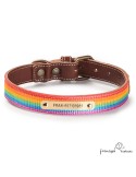 Collar Piel Arco Iris Chocolate para perros Personalizado