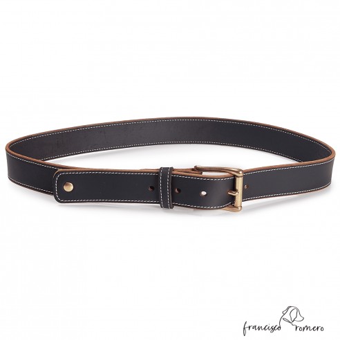 Cinturón Piel Hebilla Latón Unisex