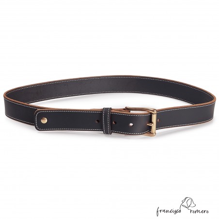 Cinturón Piel Hebilla Latón Unisex