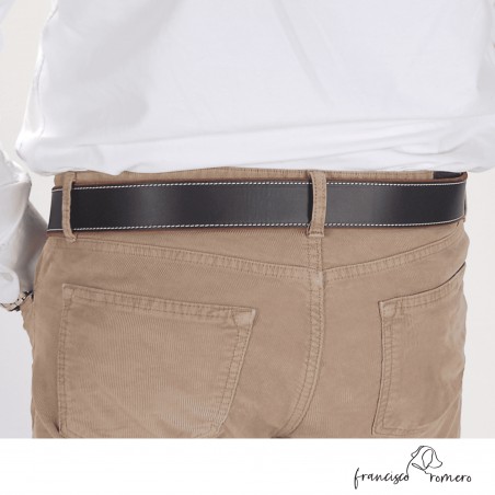 Cinturón Piel Hebilla Latón Unisex