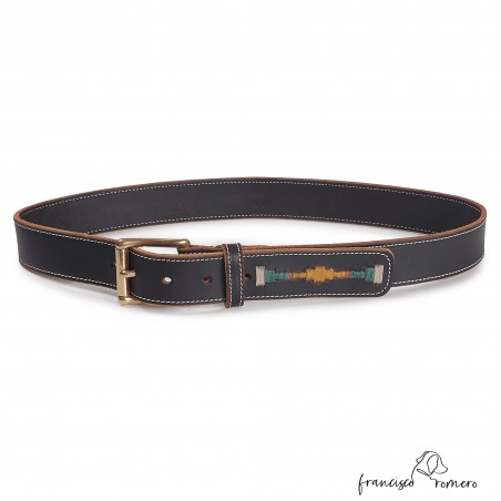 Cinturón Piel Bordado Argentino Unisex