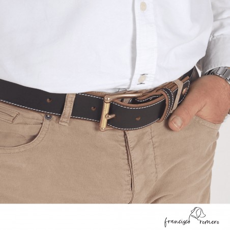 Cinturón Piel tres Bordados Argentino Unisex