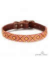 Collar para perro Piel Mosaico Africano Chocolate