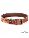 Collar para perro Piel Mosaico Africano Chocolate Personalizado