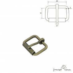 Hebilla rulo oro viejo 2 cm