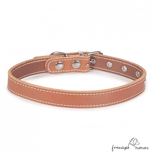 Collar de piel de vaquetilla Caramelo