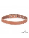 Collar de piel de vaquetilla Caramelo para perro