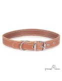 Collar de piel de vaquetilla Caramelo para perro