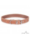 Collar de piel de vaquetilla Caramelo para perro