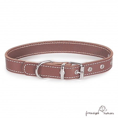Collar de piel de vaquetilla Chocolate