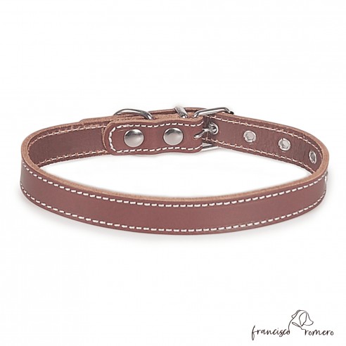 Collar de piel de vaquetilla Chocolate