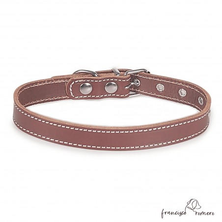 Collar de piel de vaquetilla Chocolate