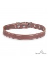 Collar de piel de vaquetilla chocolate para perro