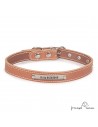 Collar de piel de vaquetilla Caramelo Personalizado para perro