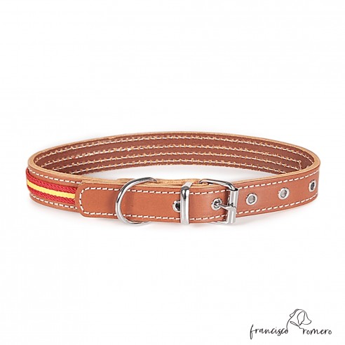 Collar piel vaquetilla bandera España...
